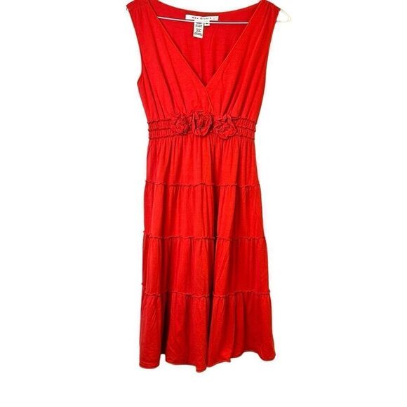 Max Studio V Neck Sleeveless Layered Red Sheath Dress Size Medium - Picture 1 of 3